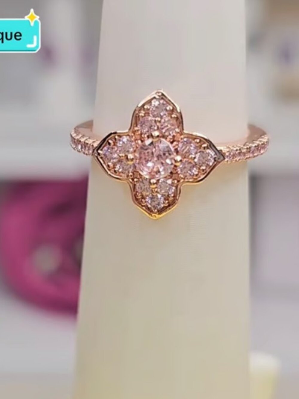 Boutique Rose Gold CZ Ring Size 8